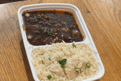 Veg Manchurian Ball and Garlic Steamed Rice