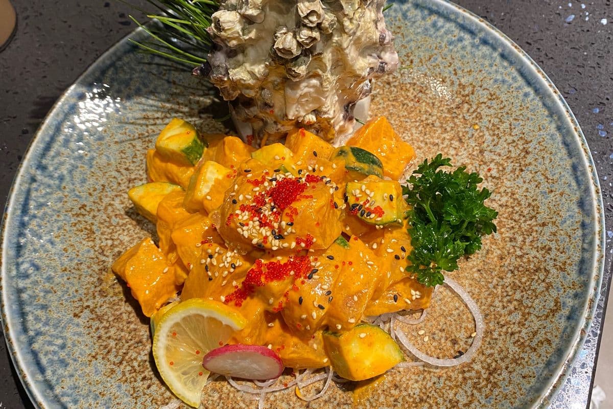 Half Spicy Salmon Sashimi