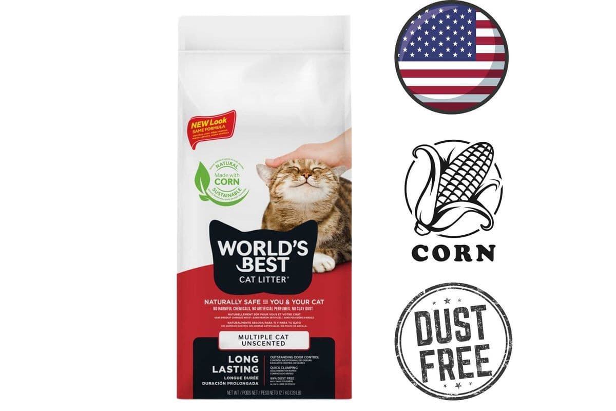 World's Best Cat Litter - Multiple Cat Unscented Formula Cat Litter - 28 lb