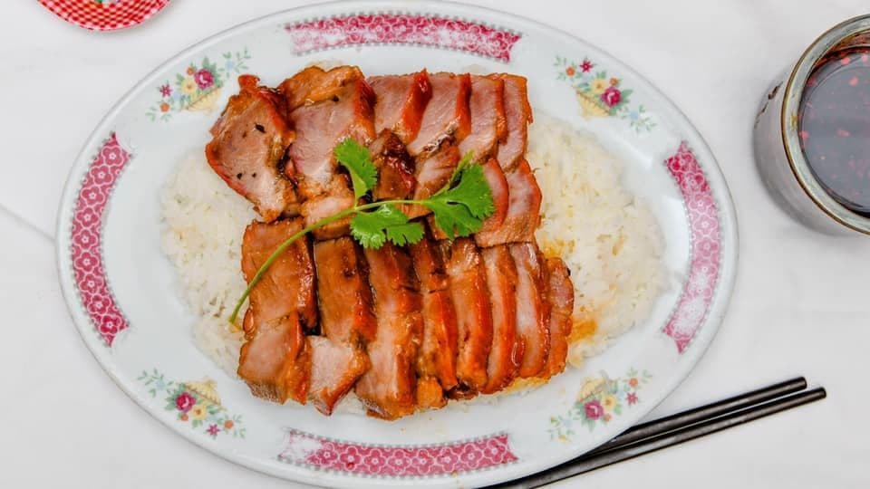 BBQ Pork on Steamed Rice 蜜汁叉燒飯