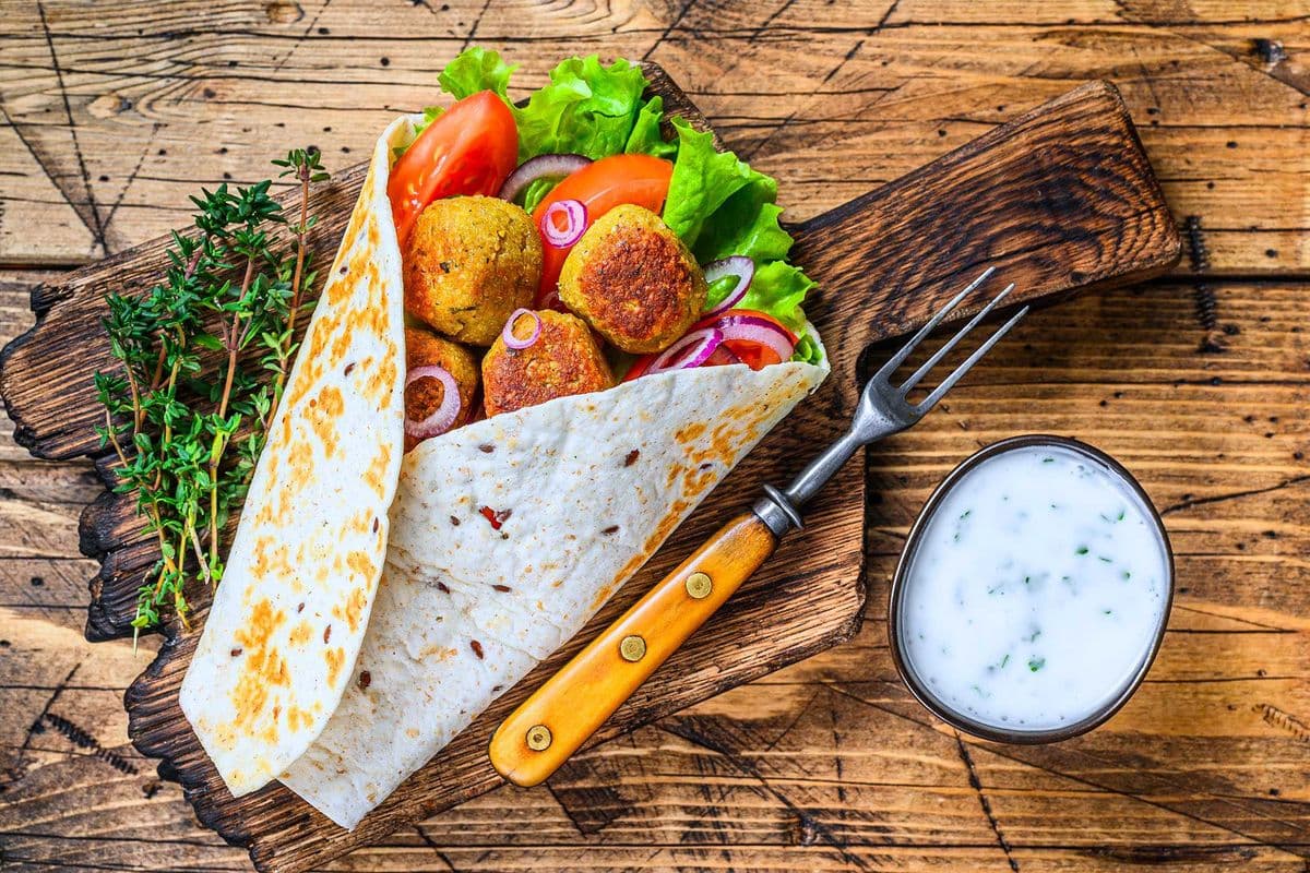 Falafel Pita Wrap.