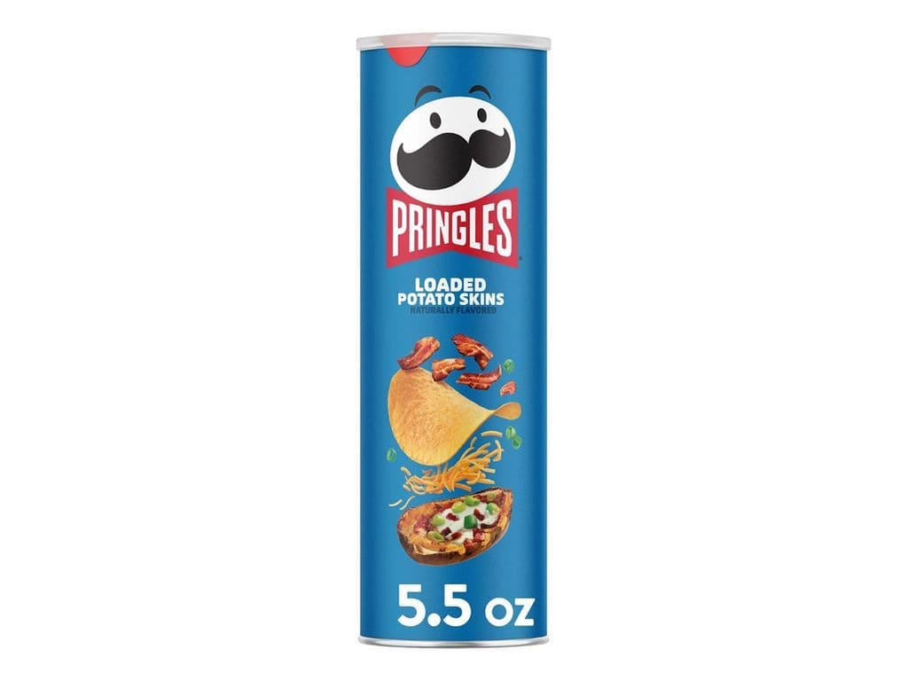 Pringles Loaded Potato Skins Stacked Chips 158g Cheese, Bacon, Sour Cream and Chives Flavour