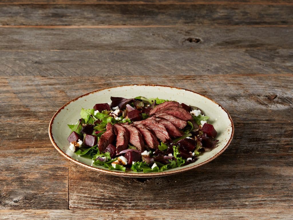 Steak, Beet and Goat Cheese Salad