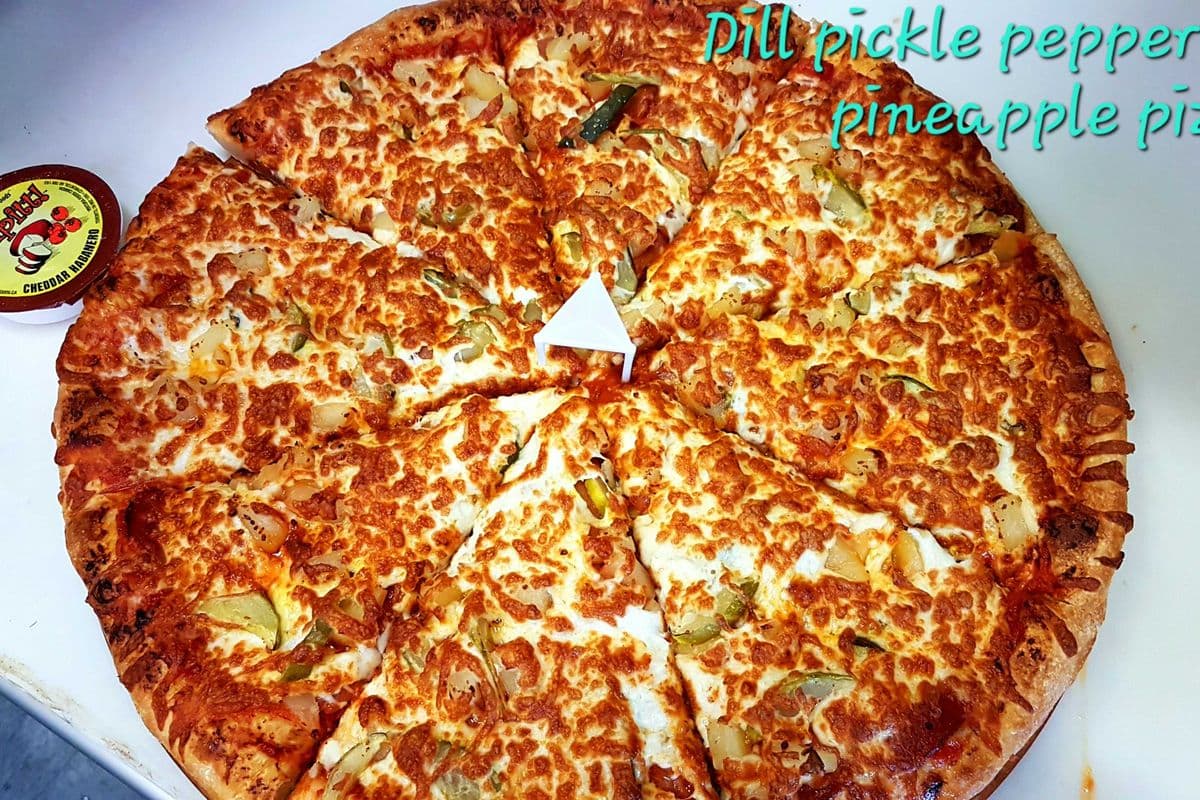 16" Large Pepperoni, Dill Pickle, and Pineapple Pizza