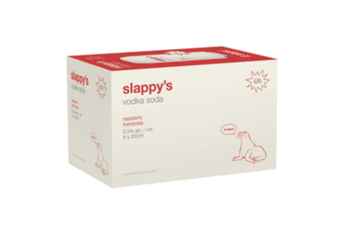 Slappy's Vodka Soda Raspberry (6 x 355ml Can)
