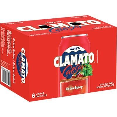 MOTT'S CLAMATO EXTRA SPICY 6 CAN (6 X 341ML)