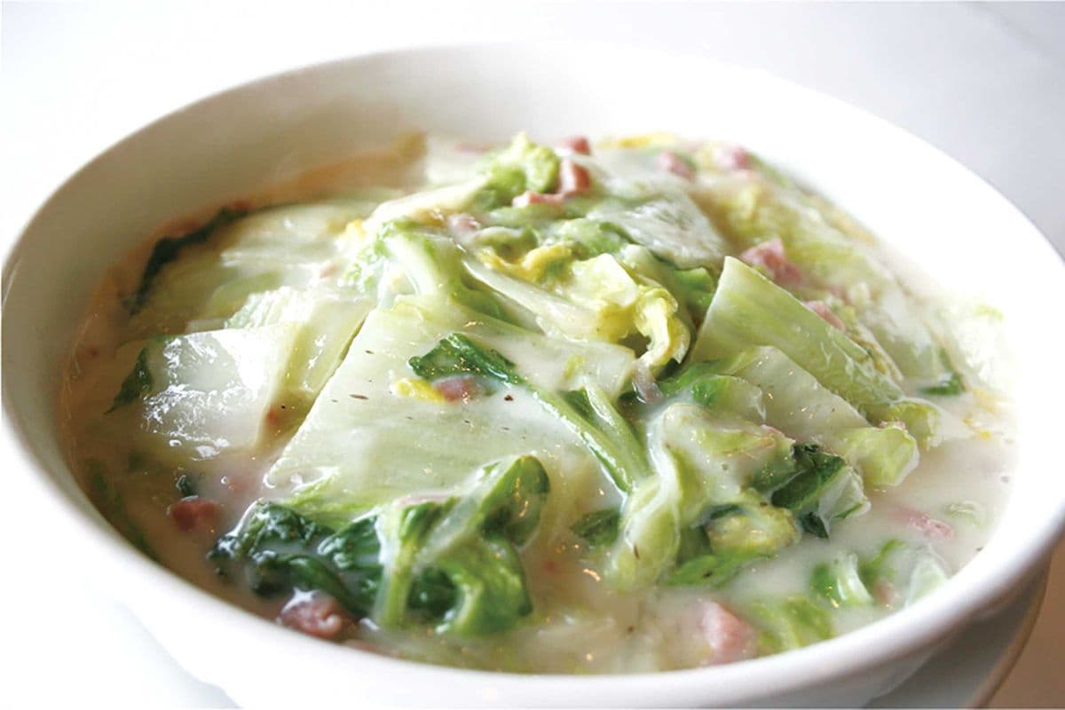 Simmer Napa Cabbage and Ham with Cream Sauce 奶油白菜