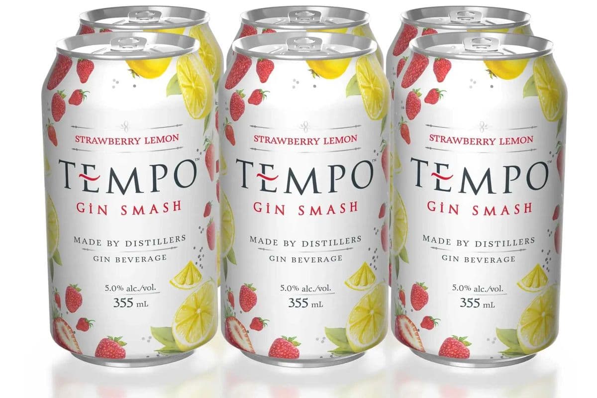 TEMPO GIN SMASH Strawberry/ Lemon 6 CANS (6X355ml) (1 x 355ml)