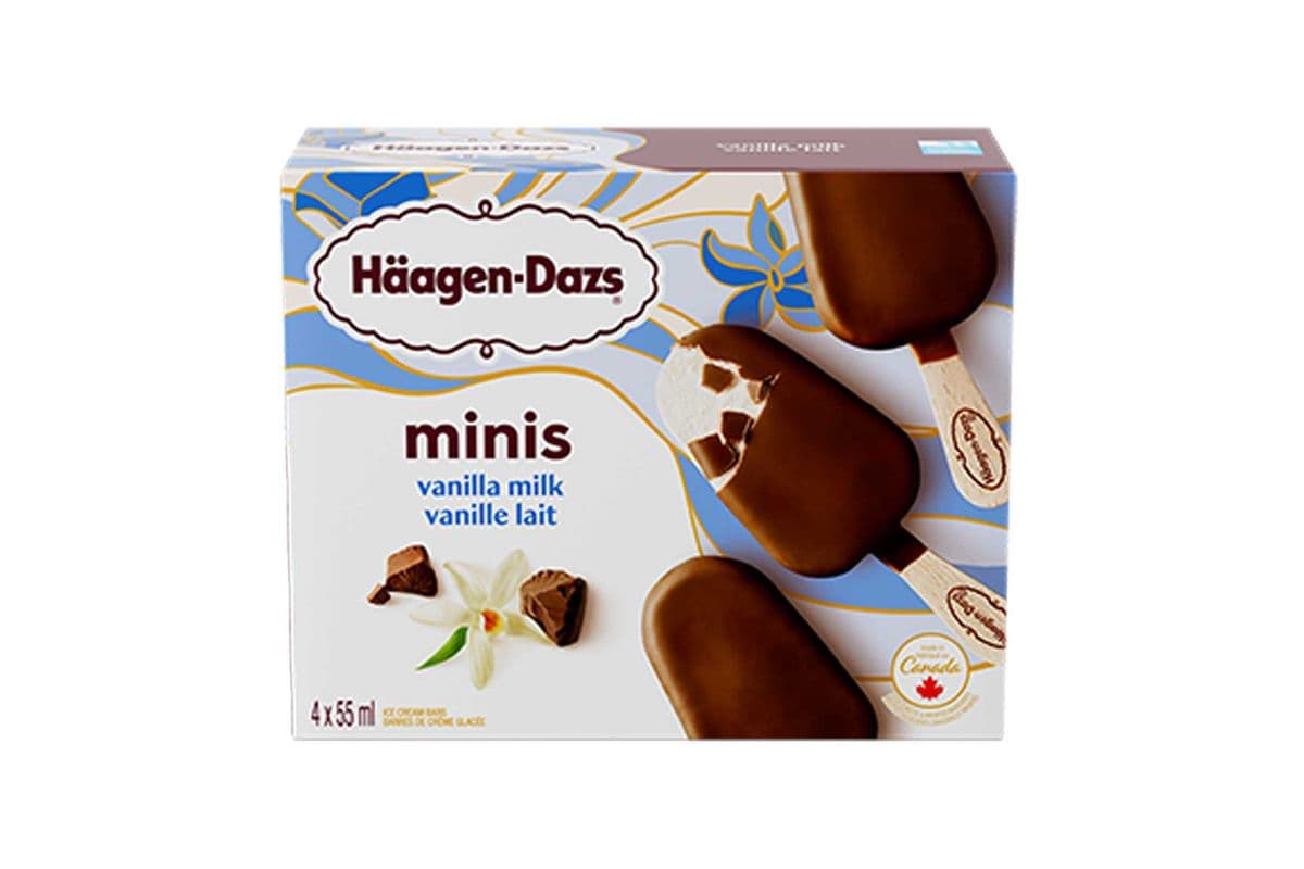 Haagen Dazs - Vanilla Milk Mini Ice Cream Bars (4 x 55ML)