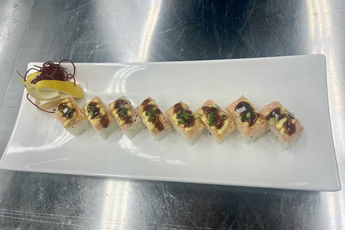 Square Torched Salmon Sushi