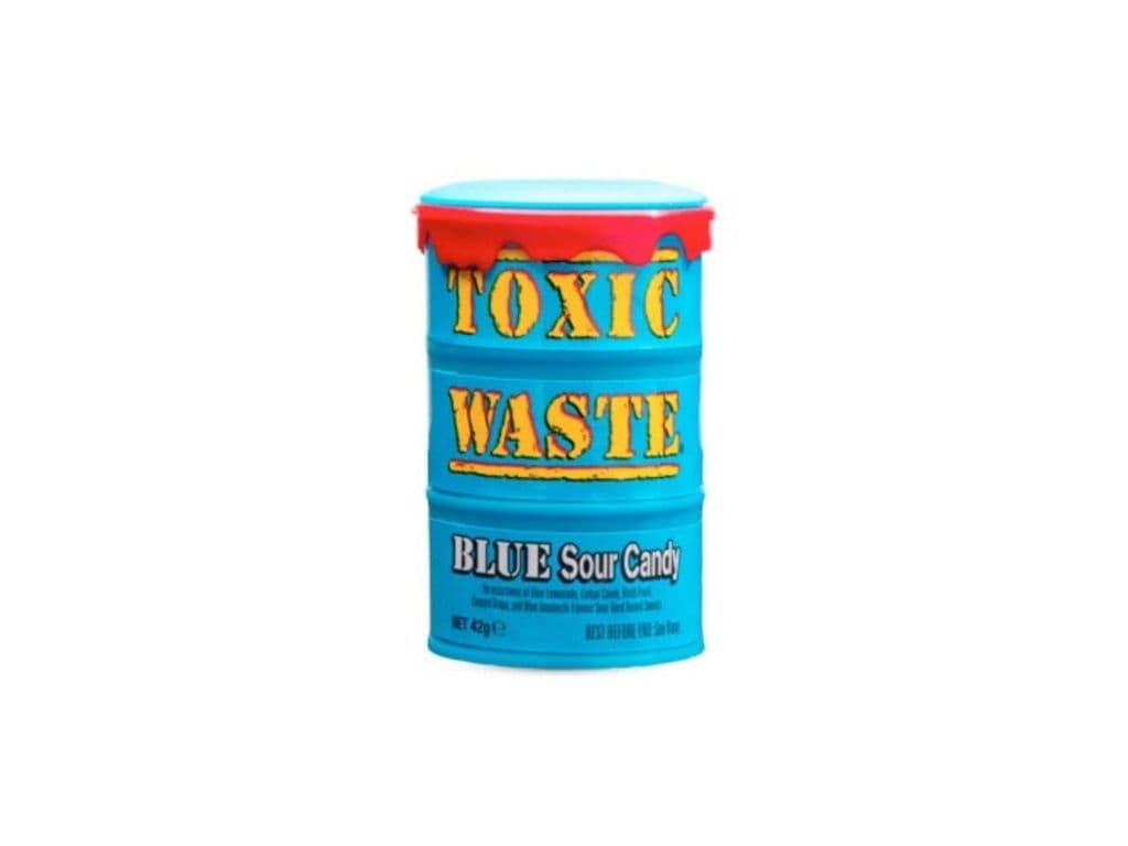 Toxic Waste Blue Sour Hard Candy Drums 42g Raspberry