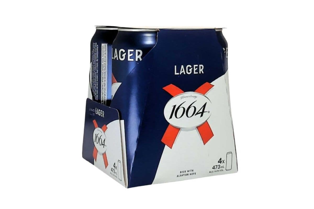 105672. KRONENBOURG 1664 LAGER (4 x 473ML (CANS))