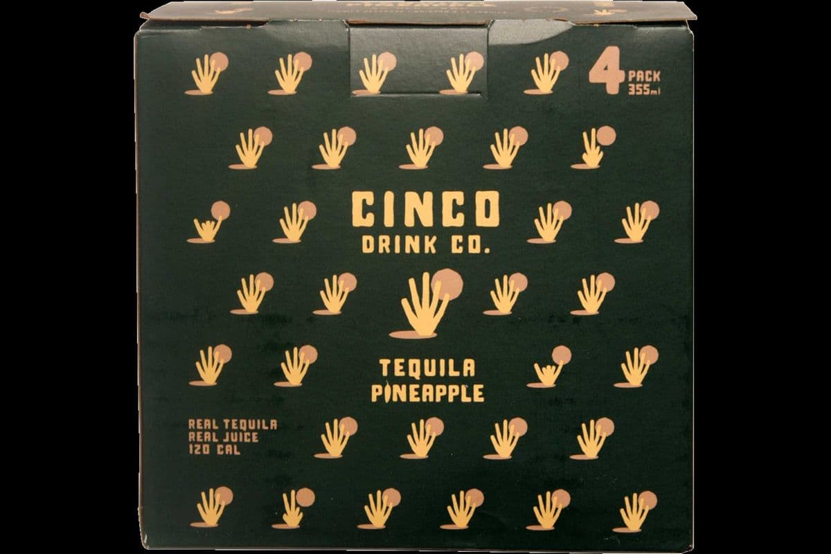 Cinco Tequila Soda Pineapple (4 x 355 ml)