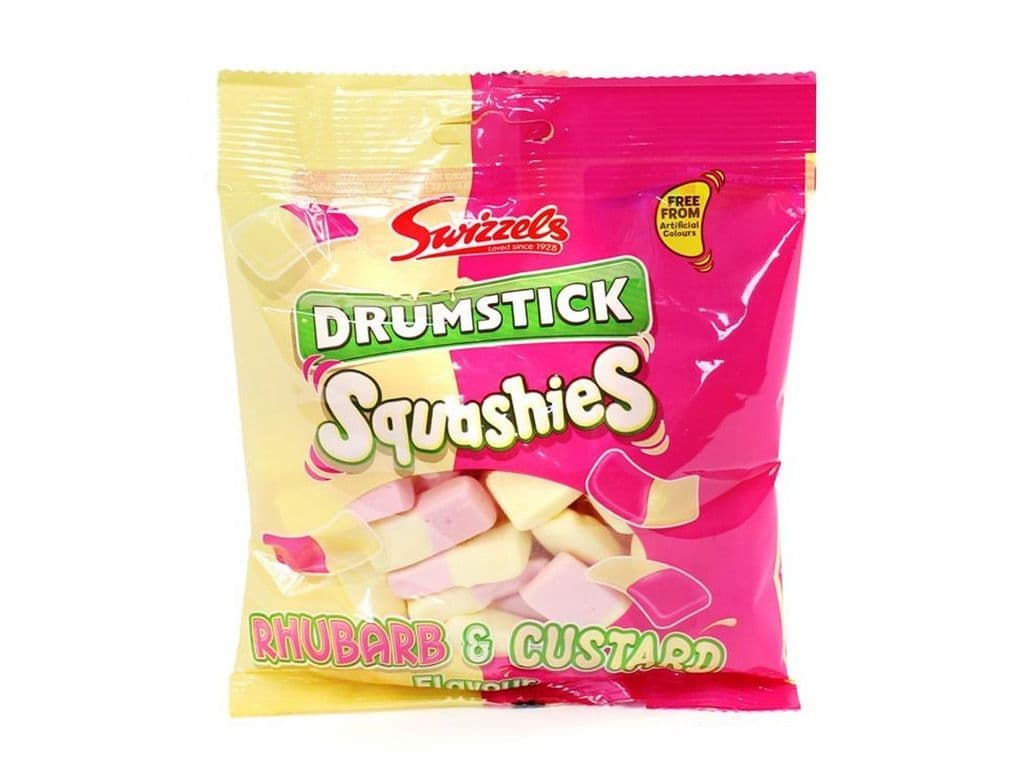 Swizzels Squashies Rhubarb and Custard UK Gummy Candy Bag