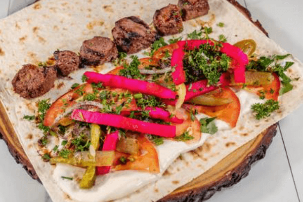 Beef Souvlaki Wrap Saj