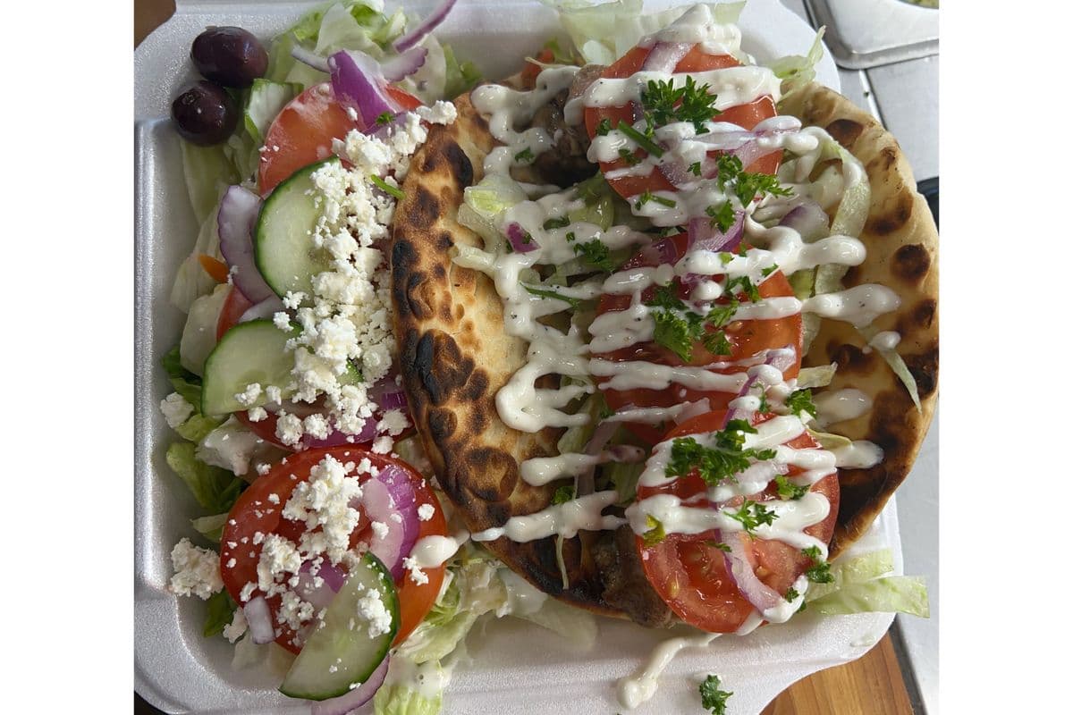 Chicken Souvlaki on a Pita