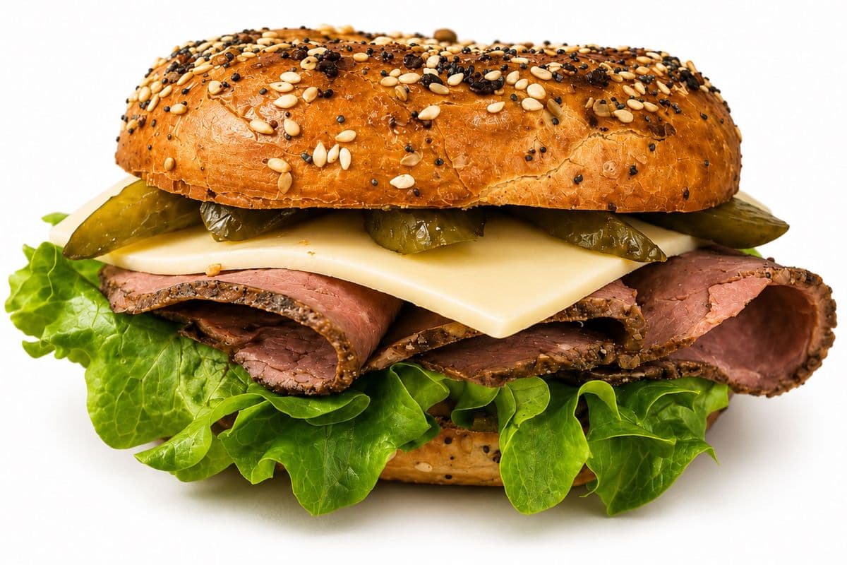 Pastrami Beef & Cheddar Bagel