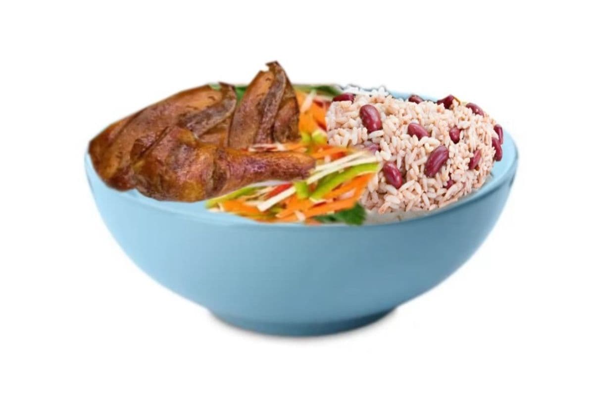 Jerk Chicken with Rice and Peas