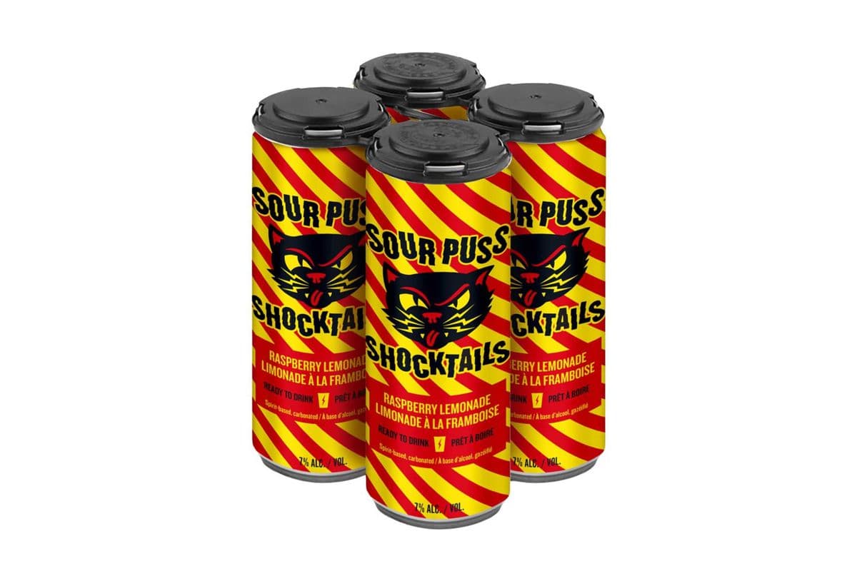 Sour Puss Shocktails Raspberry Lemonade 4 Can (4 x 355ml)