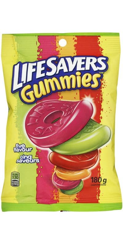 Lifesaver Bonbons Gélifiés Cinq Saveurs 180g/ Lifesavers Gummies Five Flavors 180g