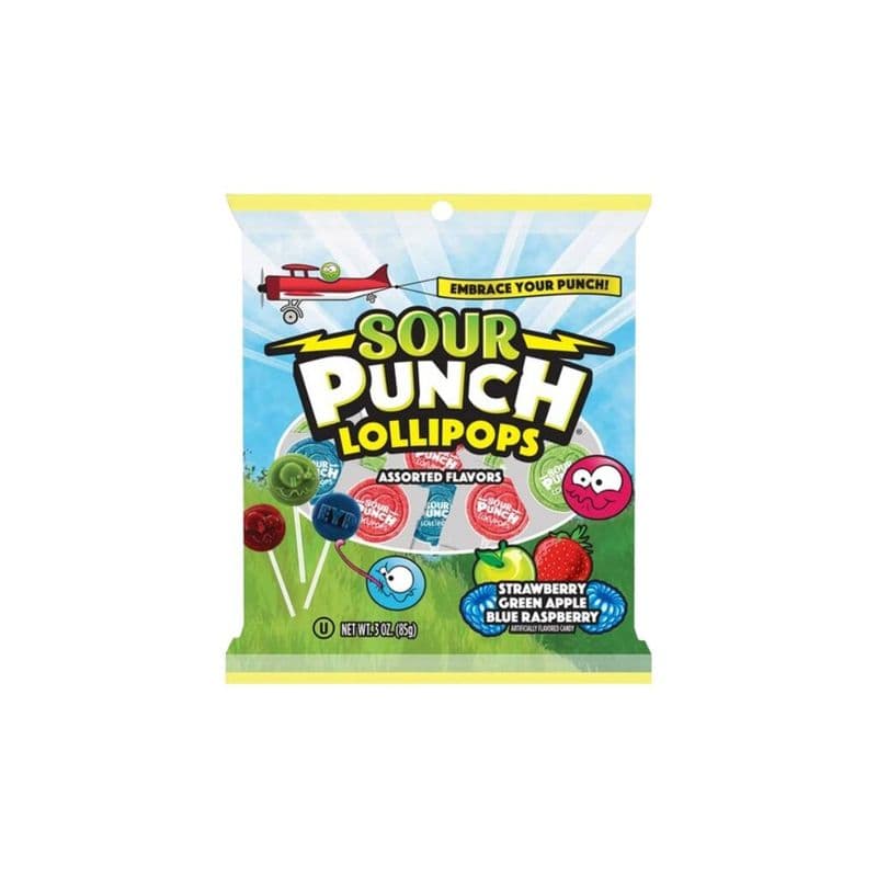 Sour Punch Pops Lollipops Peg Bag - Mexico (3oz)
