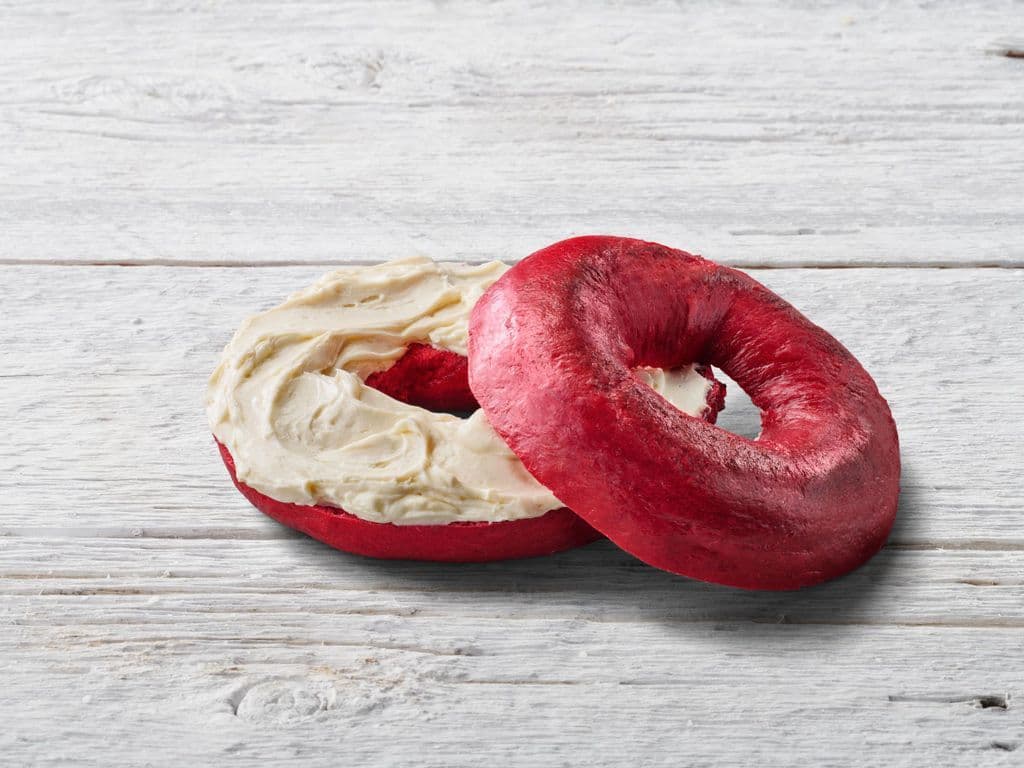 Bagel équipe Canada avec fromage à la crème à l'érable