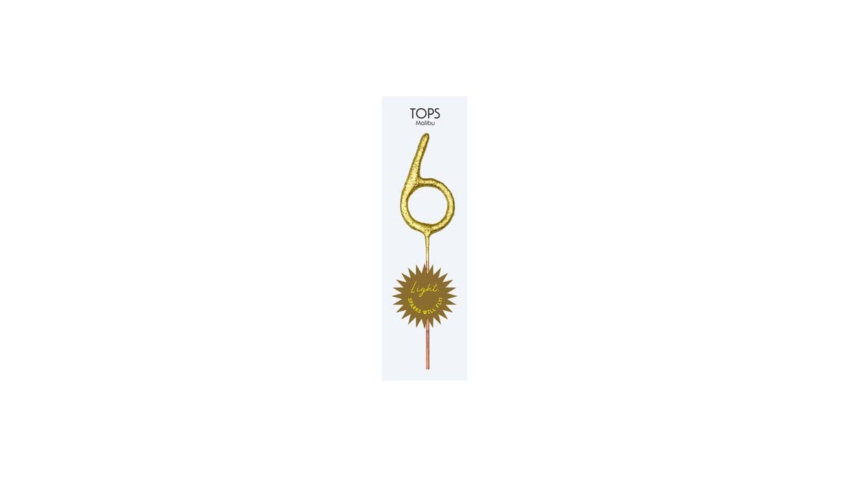 TOPS Malibu "6" Sparkler Candle