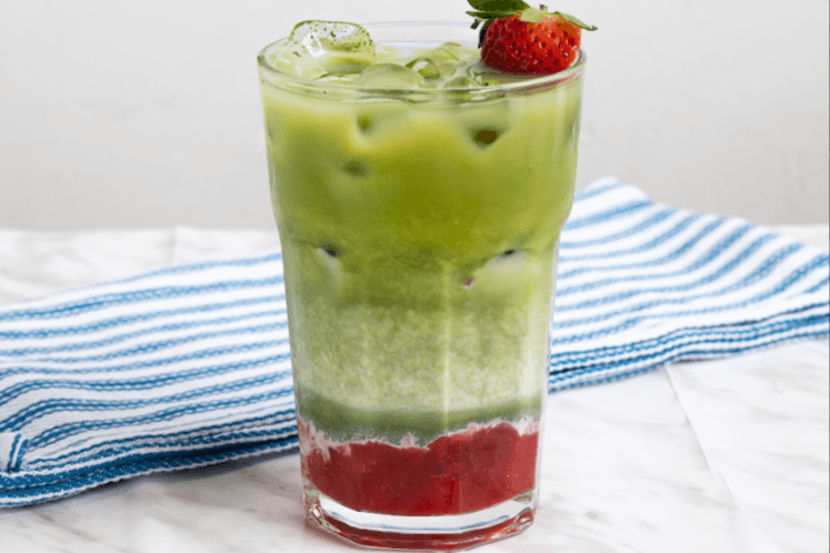 Iced Matcha Strawberry Latte