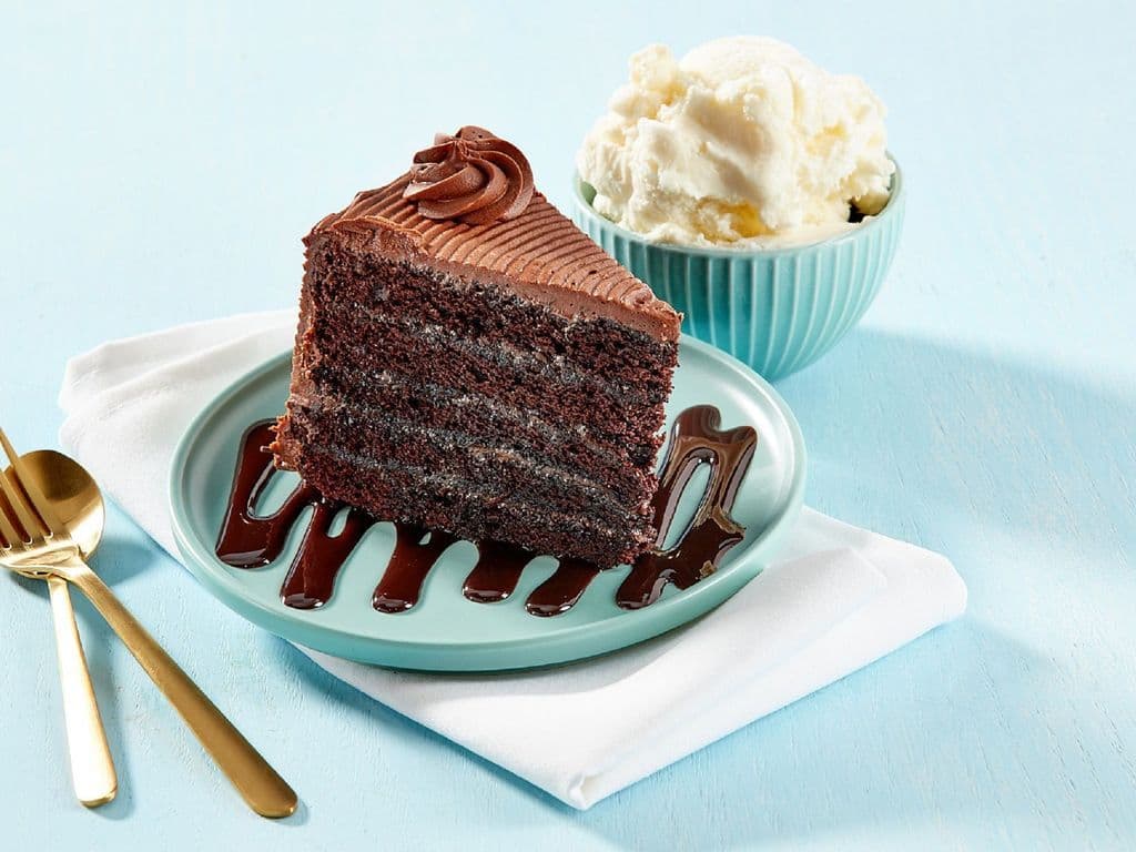 Chocolate Cake Slice w/ Ice Cream