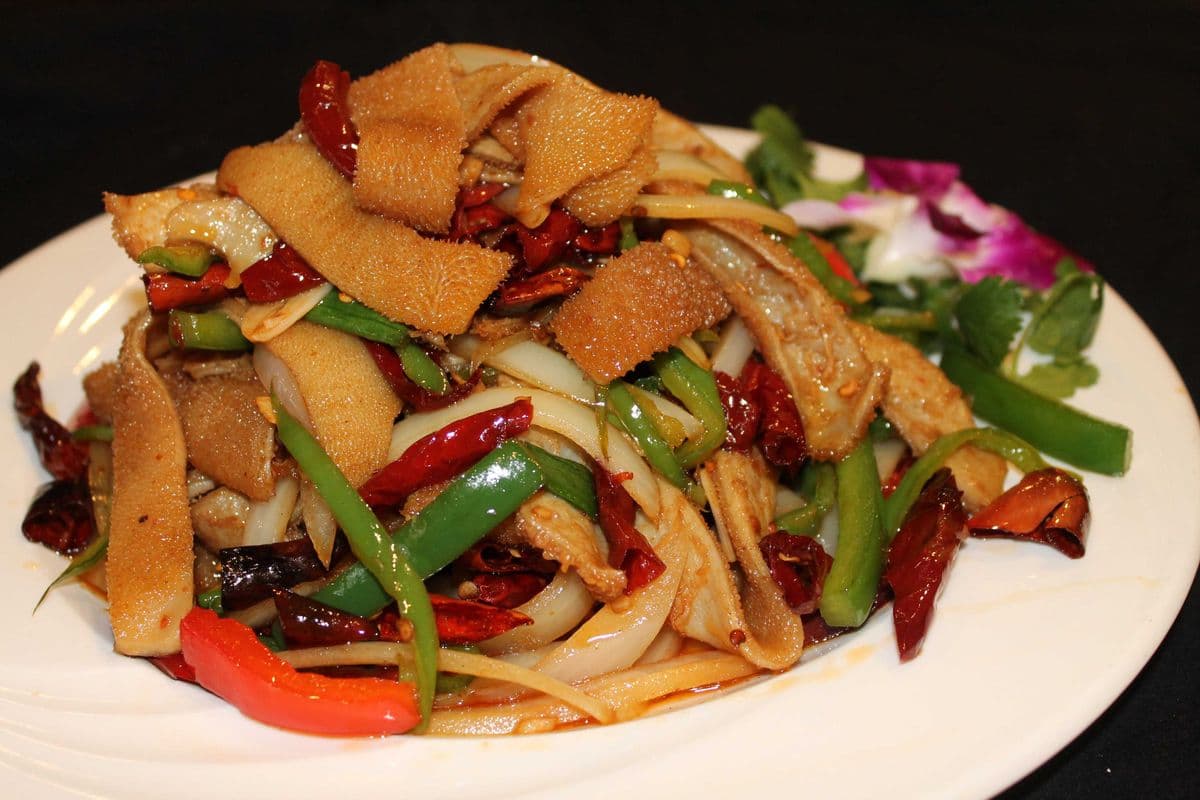 Xinjiang Stir Fried Lamb Tripe / 西域大盘羊肚