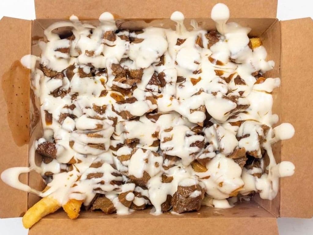Donair Poutine with Gravy & Sweet Sauce
