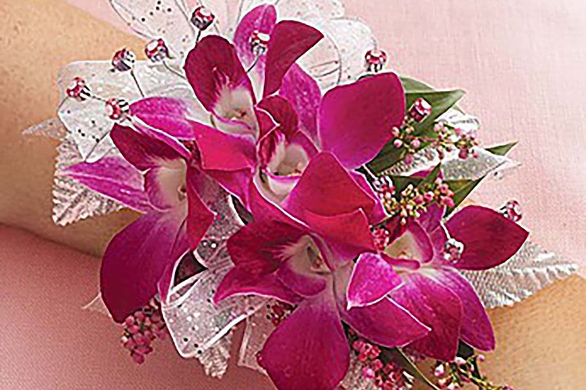 Purple Dendrobium Orchid Corsage
