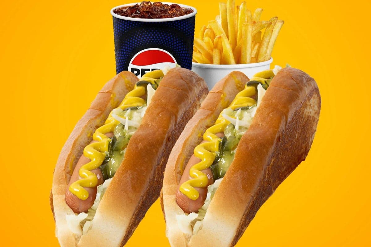 Trio 2 - 2 hot-dogs toastés, frites, et 1 breuvage