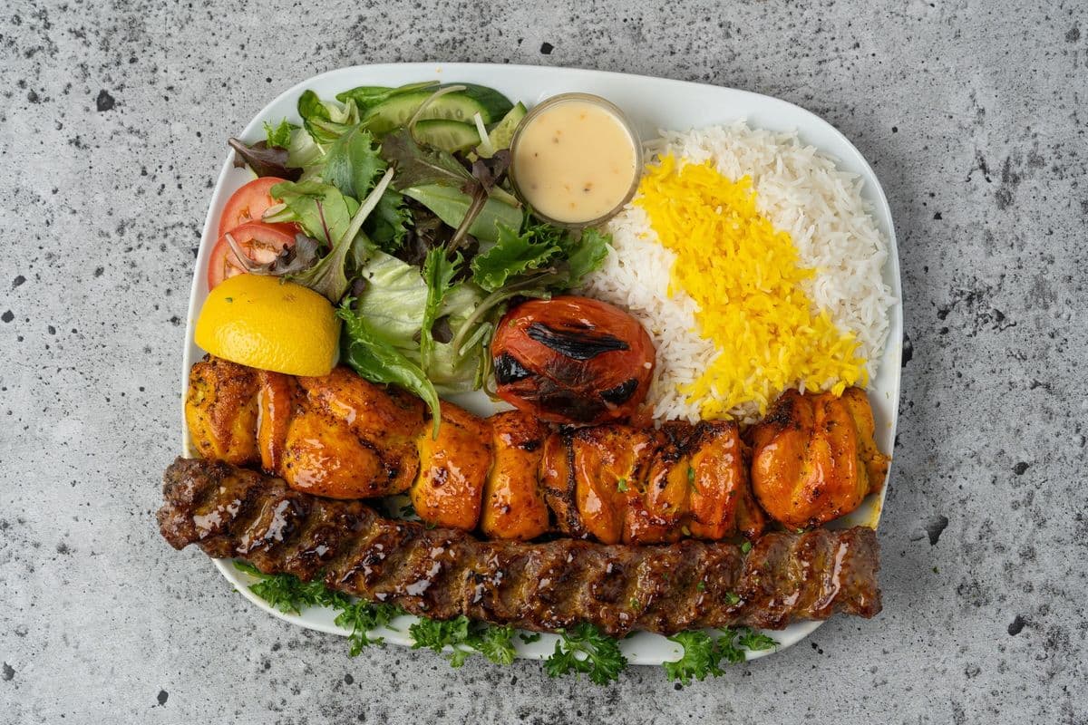 Salari Kebob (Half Salad and Half Rice)
