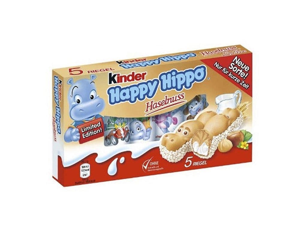 Kinder Happy Hippos Haselnuss 5 Pack Cream Filled Wafers