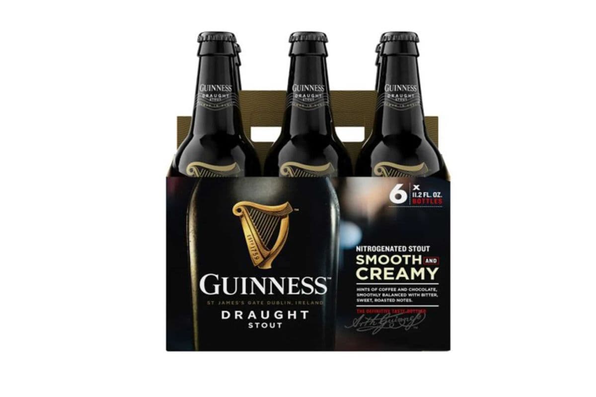 GUINESS DRAUGHT STOUT SMOOTH & CREAMY 6 BOTTLES (330ML) (1 x 330ML)