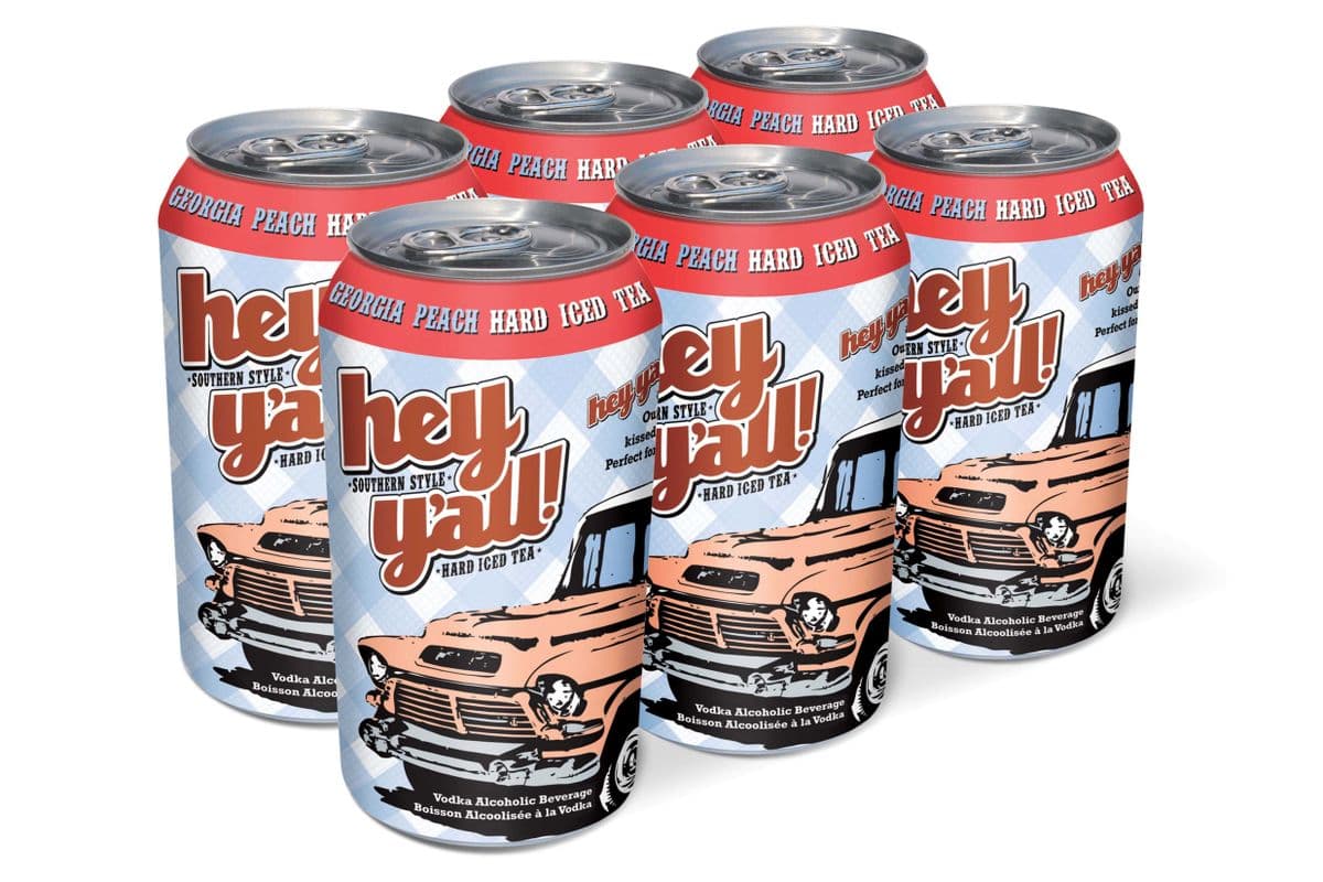 Hey Y All Georgia Peach Iced Tea (6 x 355Ml Cans)