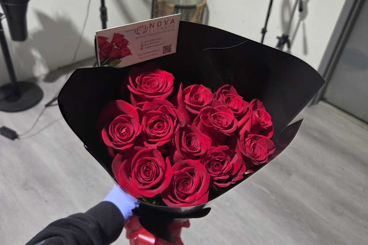 12 Red Roses Bouquet wrapped