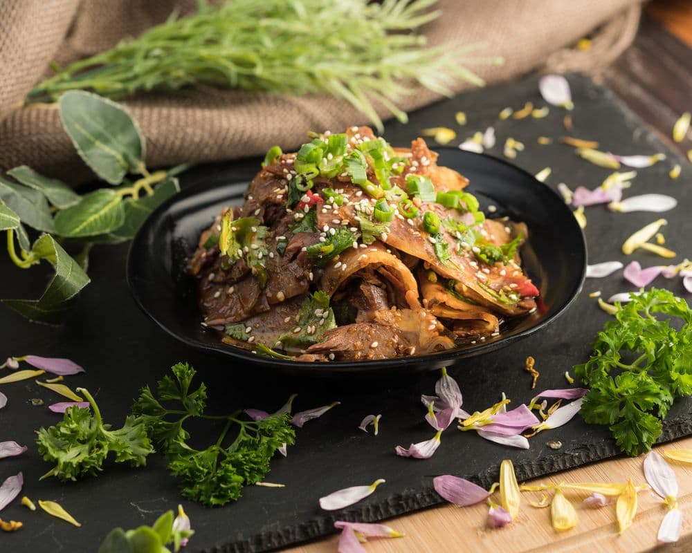 Beef with Chili Sauce and Corlander