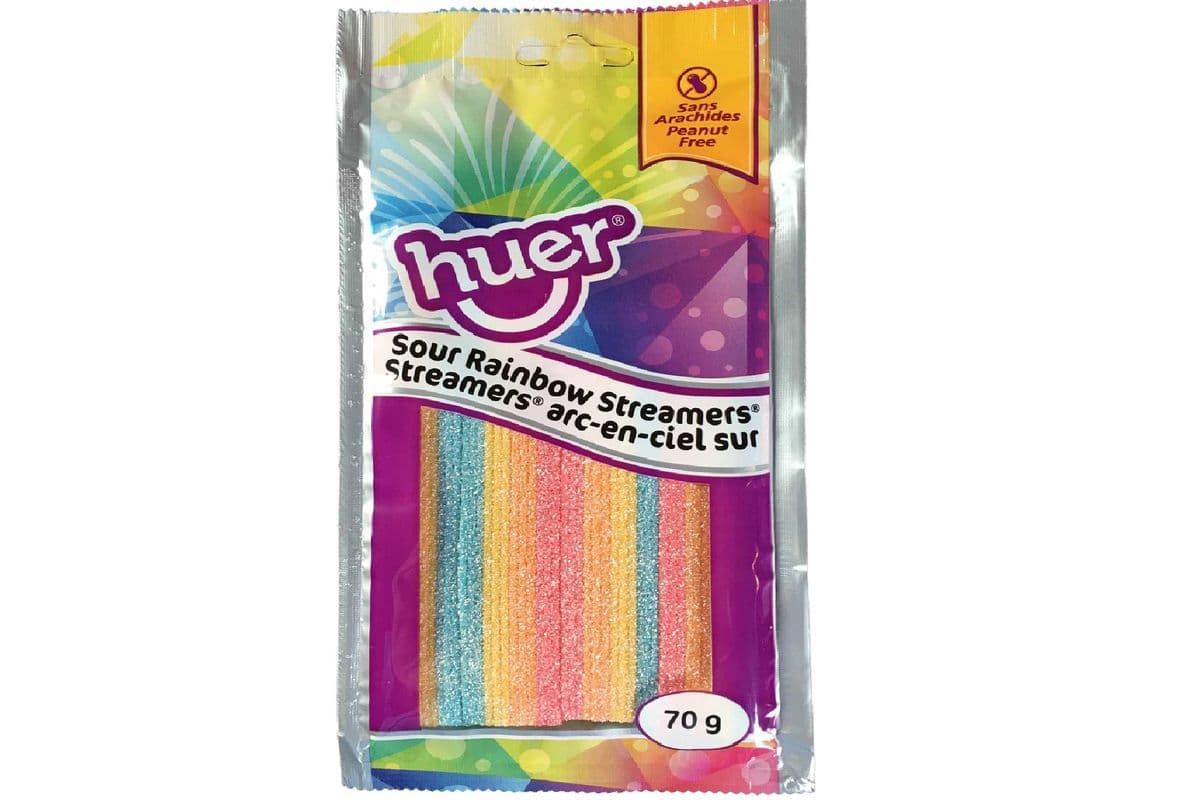 HUER SOUR RAINBOW STREAMERS (70G)