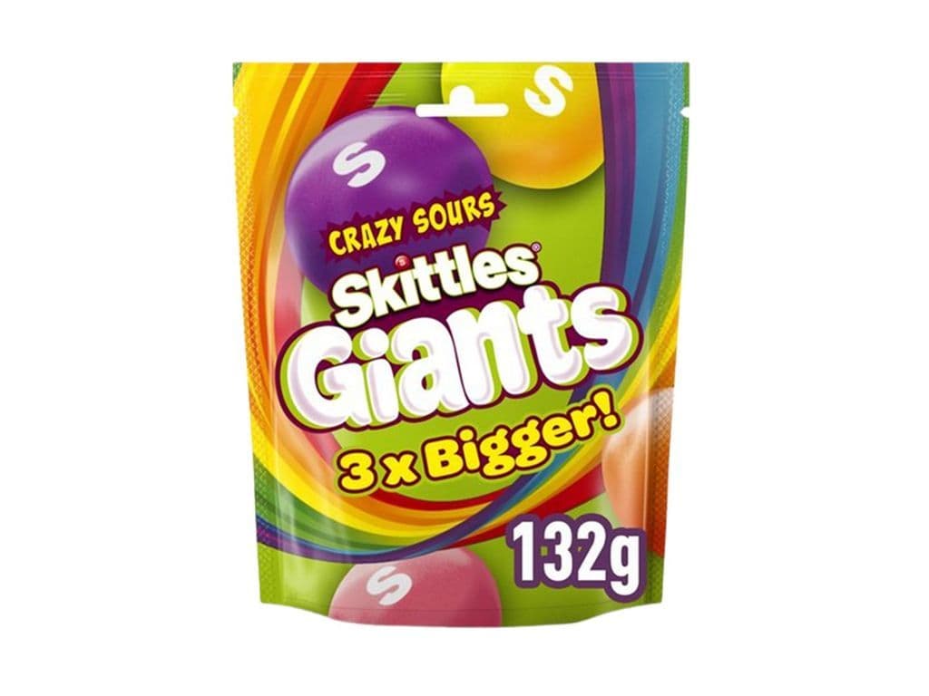 Skittles Giants Crazy Sour UK 132g Candy Bag