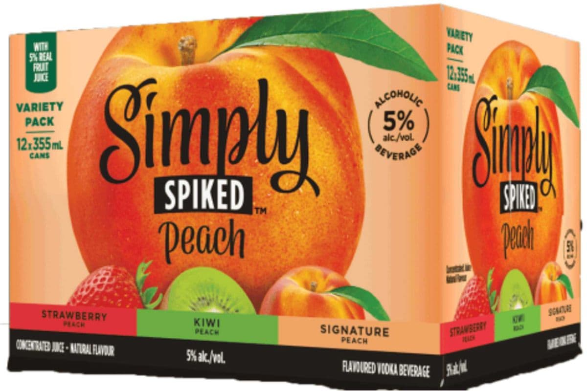 Simply Spiked Peach Mixer (12 x 355 ml)