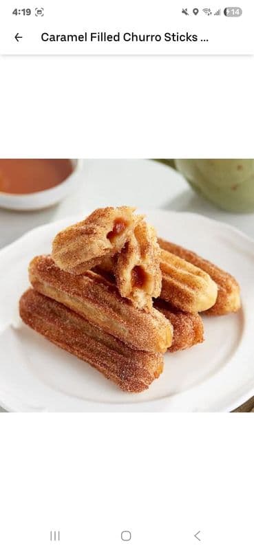 4pcs Caramel Filled Churro Sticks 4 Inch