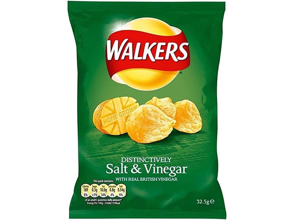 Walkers Salt and Vinegar British Crisps 32.5g UK