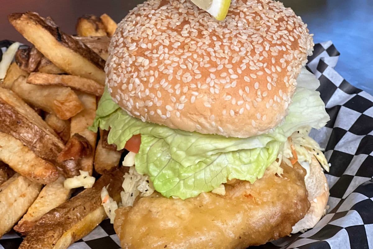 Coop's Breaded Fish on a Bun