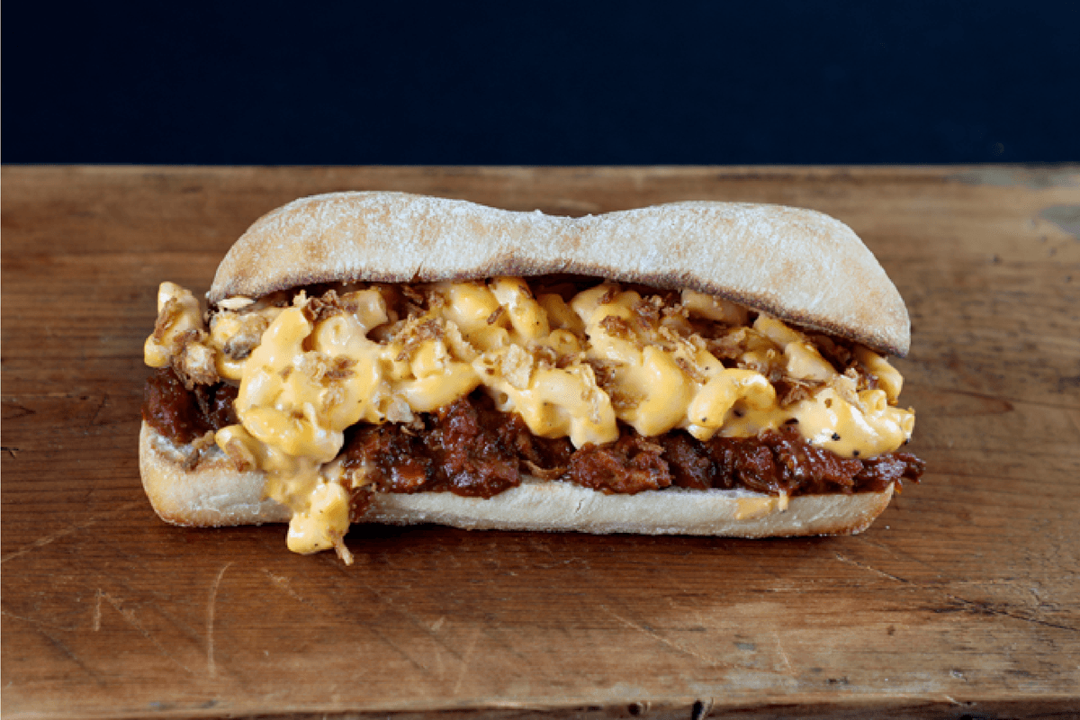Pork with Mac Sandwich