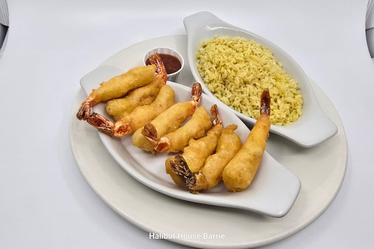 Black Tiger Shrimp (8 pcs) and Rice