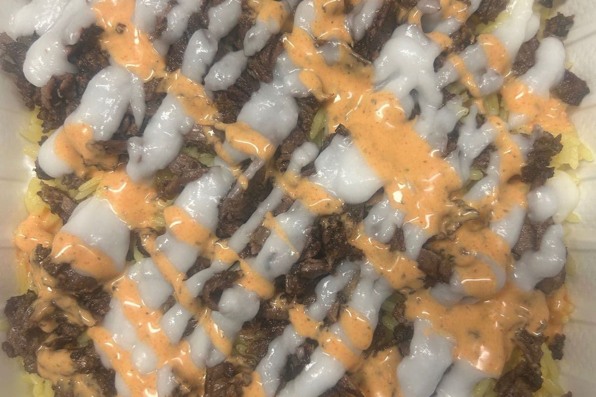 Beef on Rice or Fries
