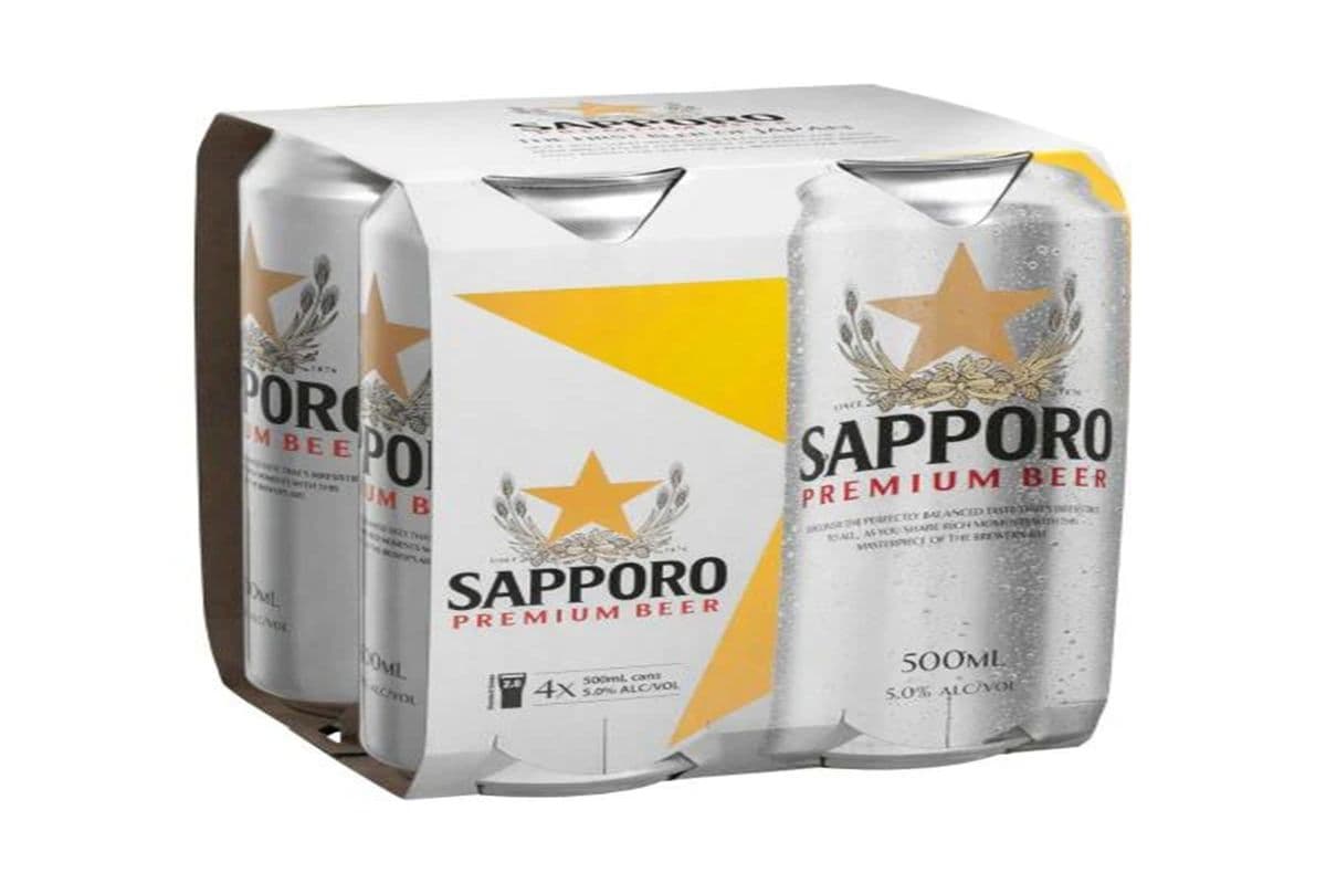 Sapporo Premium Beer 4X 500 ml cans (4 x 500ml)