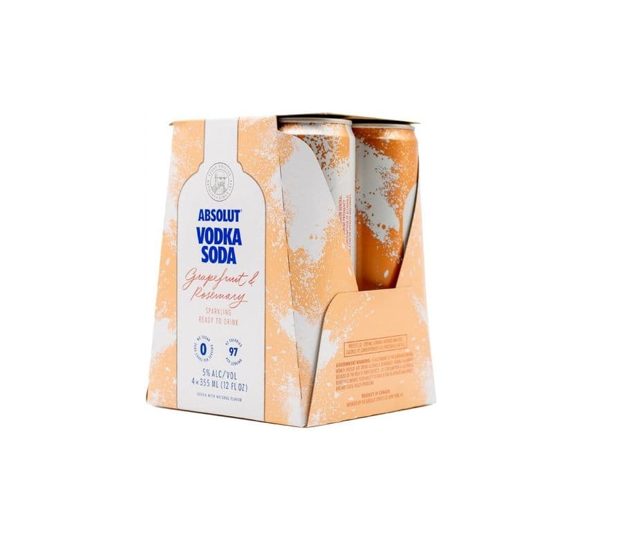 Absolut Vodka Soda Grapefruit Paloma (4 x 355ml cans)